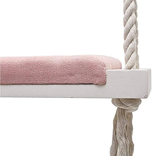 Wooden Hanging Swing with Cushion for Indoor Nursery Décor