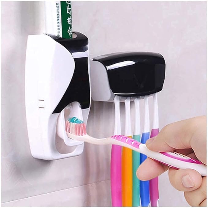 Wall-Mounted Toothbrush Holder with Cover &amp; 3M Adhesive