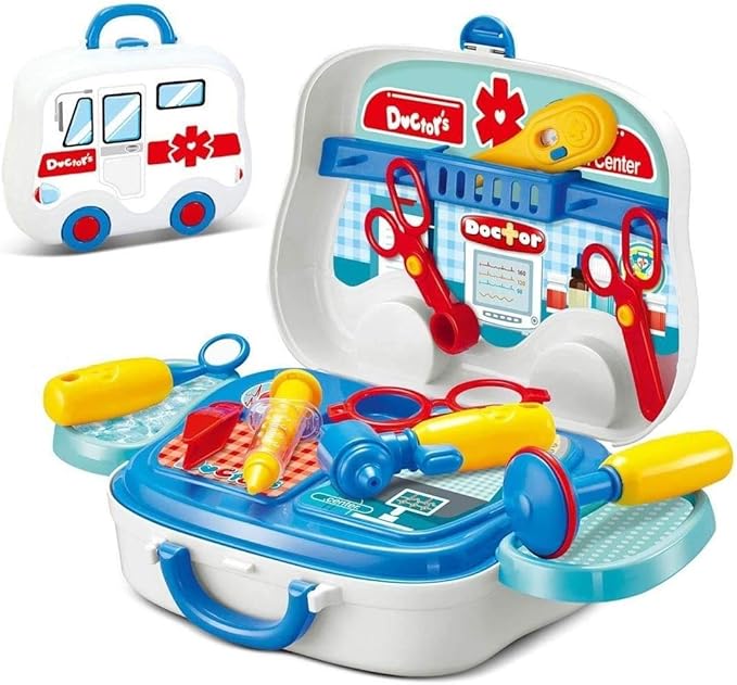 14-Piece Pretend Play Medical Kit with Carry Case (Multicolor)