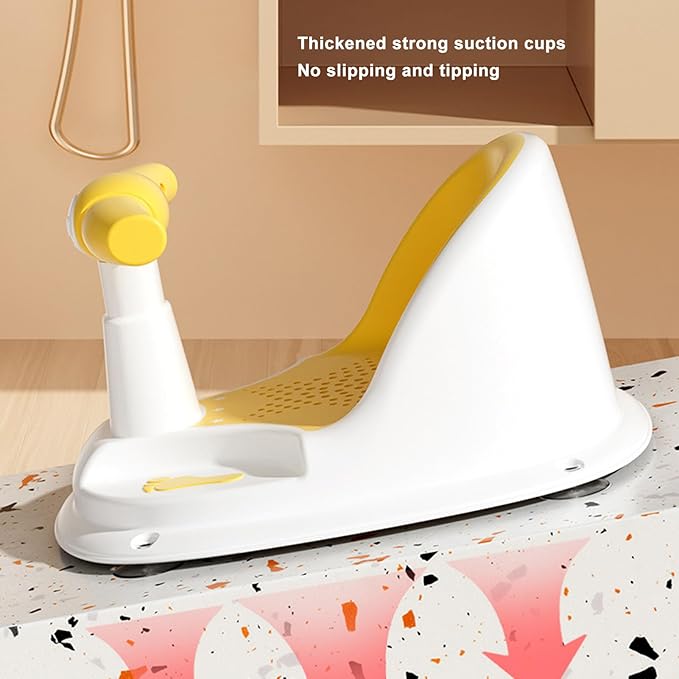 Non-Slip Shower Seat for Toddlers (Yellow & White)
