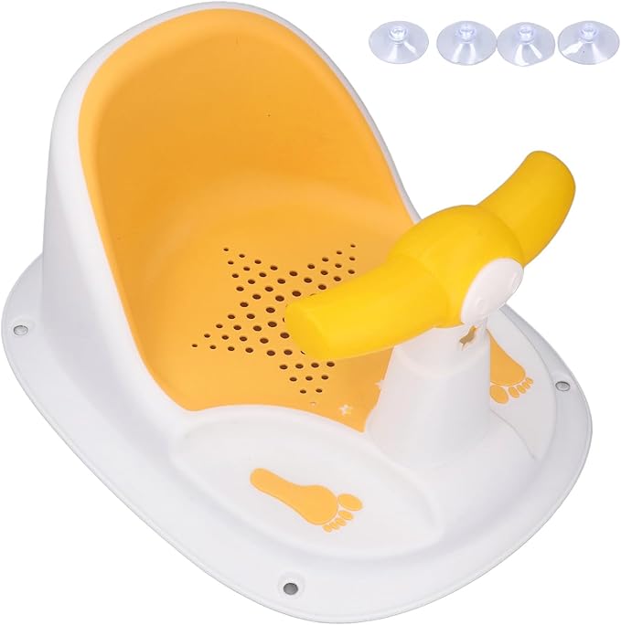 Non-Slip Shower Seat for Toddlers (Yellow & White)