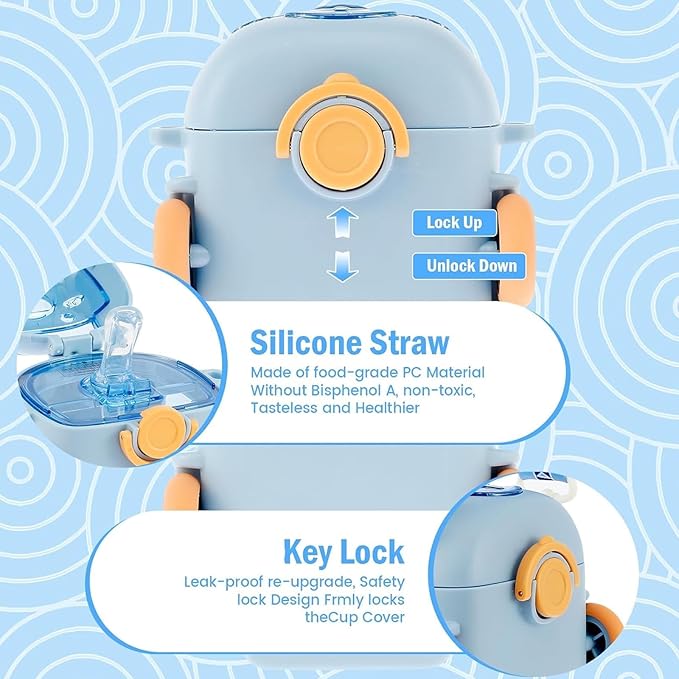 16oz Leak-Proof Straw Cup with Strap for Kids &amp; Travel