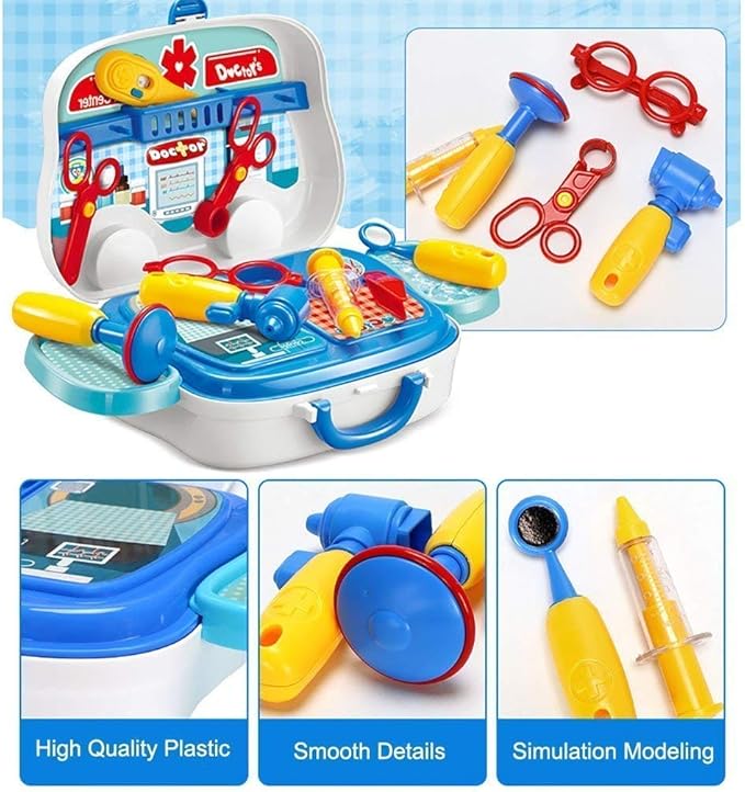 14-Piece Pretend Play Medical Kit with Carry Case (Multicolor)