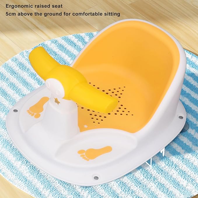 Non-Slip Shower Seat for Toddlers (Yellow & White)