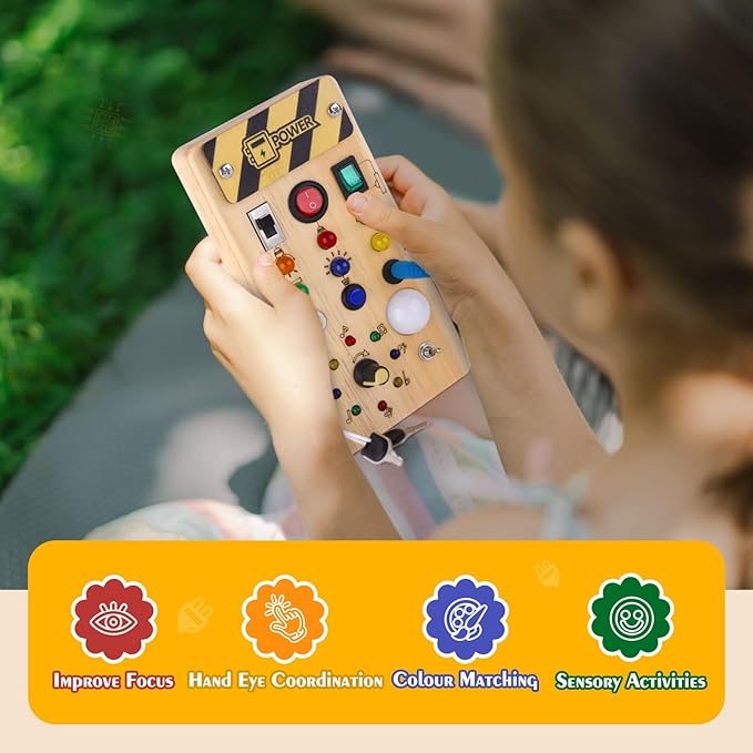 Wooden LED Light Sensory Toy for Toddlers Ages 1+