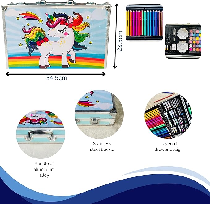 145-Piece Drawing & Painting Kit (Pink Case)