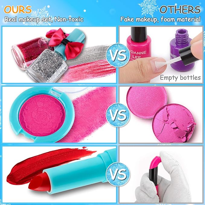 21-Piece Washable &amp; Non-Toxic Cosmetic Set for Girls Ages 3+