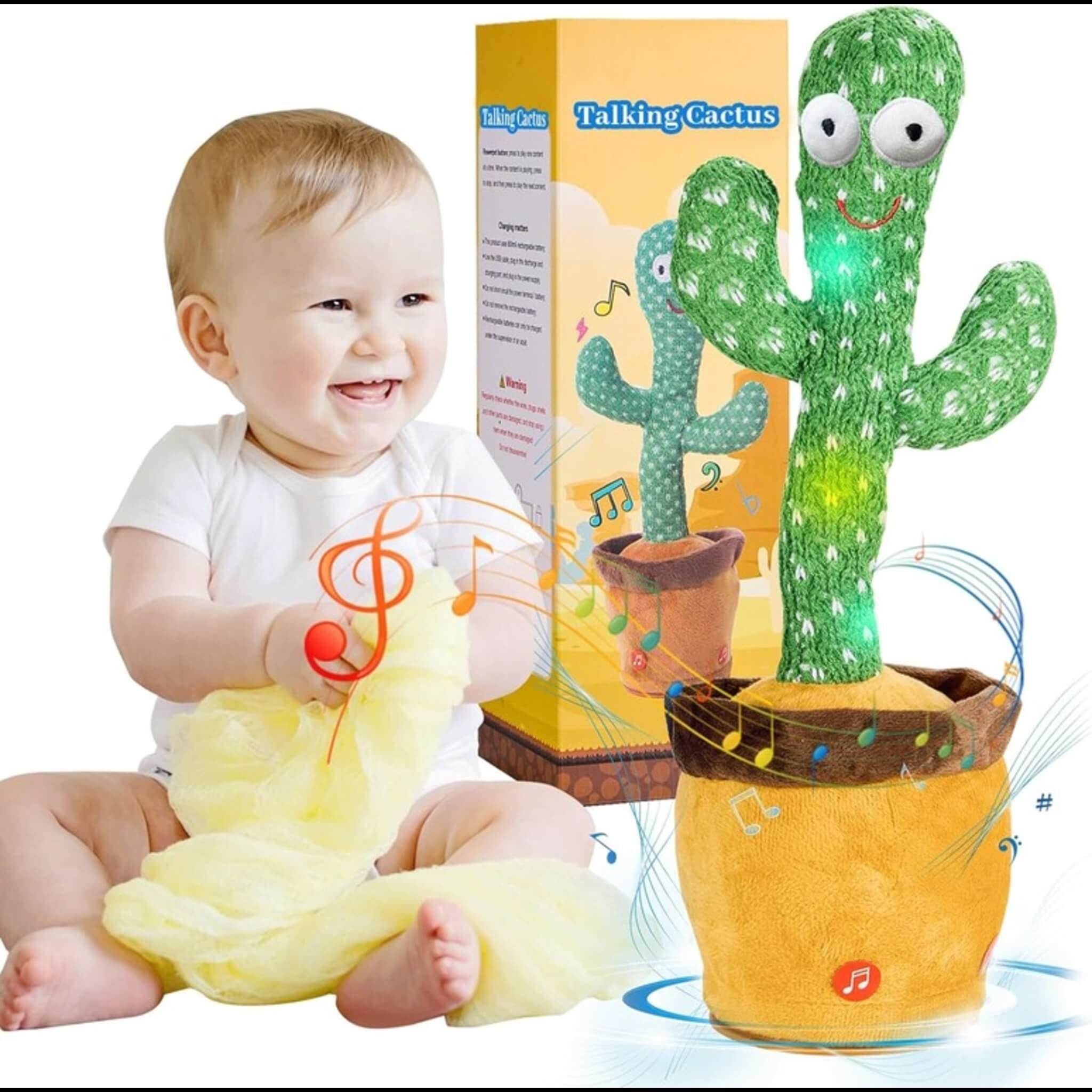 Dancing Cactus Baby Toy - Talking and Mimicking Cactus with LED Lights, 120 Songs, and Musical Fun for 6-12 Months - Bonjera